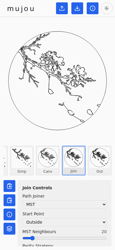 Join stage showing the single continuous path with MST join controls